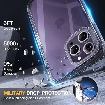  Miracase Glass Series Designed for iPhone 14 Case 6.1 inch,  2023 Upgrade Full-Body Clear Bumper Phone Case with Built-in 9H Tempered  Glass Screen Protector and Camera Lens Protector,Blue : Cell Phones