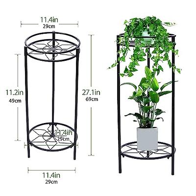 27 in. Tall Metal Potted Holder Rack Flower Pot Stand Heavy Duty Plant  Shelf Rustproof Iron