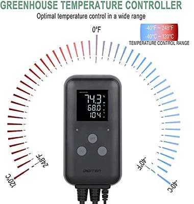 Digital Temperature Controller Outlet,120V Electric Thermostat Outlet Plug  110V for Reptile Terrarium Greenhouse US Plug 