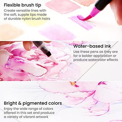 MAIKEDEPOT Watercolor Brush Pens, 24 Colors Flexible Real Nylon Brush Tip  Pens for Watercolor Painting, with 1 Blending Brush, Online Tutorial Video  for Artists and Beginner Drawing(24 Colors) - Yahoo Shopping