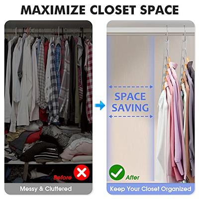 Clothes Hanger Racks,College Dorm Room Essentials,Magic Space Saving Hangers  Closet Storage Organization for Wardrobe Closet