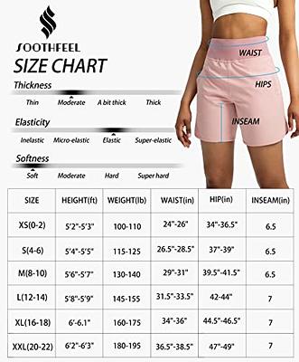 Soothfeel Women's Running Shorts with Zipper Pockets 7 Inch Long
