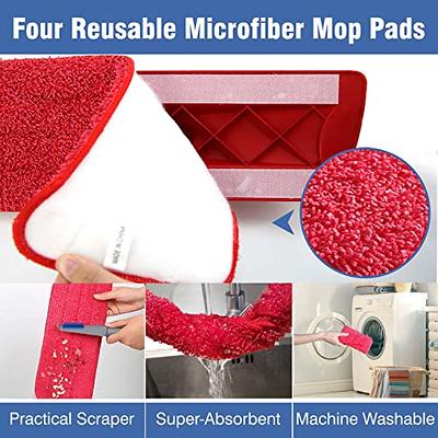 MAYSHINE Microfiber Hardwood Floor Wet and Dry Dust Mop w/ 5 Reusable Pads,  360 Spin Mop System | Use on Wood, Tile, Laminate, Vinyl and More | Flat