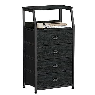 Furnulem Tall 4 Drawers Dresser, Vertical Storage Tower Black Dresser for  Bedroom, Hallway, Entryway, Nursery, Closet Organizer, Nightstand Bedside  Table Furniture, Sturdy Steel Frame, Wood Top - Yahoo Shopping