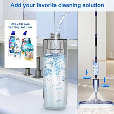 Mop for Floor Cleaning, Professional 18 Inch Washable Reusable 3 Pads  Refills and Refillable Spray Bottle for Easy Wet Dry Mopping, Dust Flat  Mops for