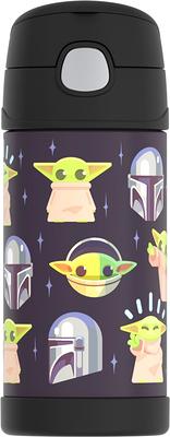 Thermos Funtainer 12 Ounce Stainless Steel Vacuum Insulated Kids Straw  Bottle, Mandalorian