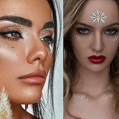  Face Gems Eye Hair Jewels Stick on Makeup Rhinestones White  Pearl Self Adhesive for Women Festival Accessories Nail Art DIY Decoration  Kits 4 Sheets : Beauty & Personal Care