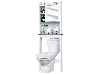 Furniouse Over The Toilet Storage Cabinet with Toilet Paper Holder Stand,  Mass-Storage Over Toilet Bathroom Organizer with Sliding Door, Space-Saving