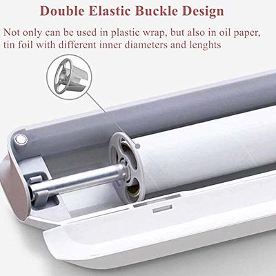 Plastic Food Wrap Dispenser With Slide Cutter Adjustable Cling