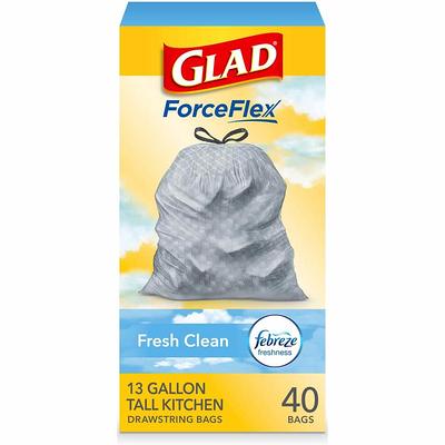 Glad OdorShield Trash Bags, Fresh Clean Scent, 4 Gallon, 26 Trash Bags/Box 78812