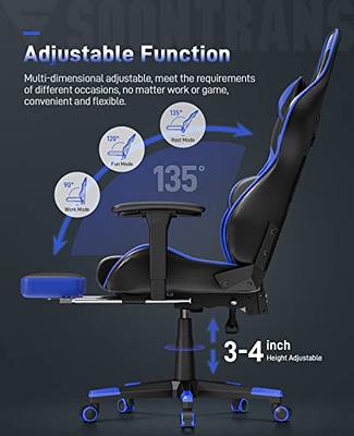 Soontrans Blue Gaming Chair with Footrest,Gaming Computer Chair