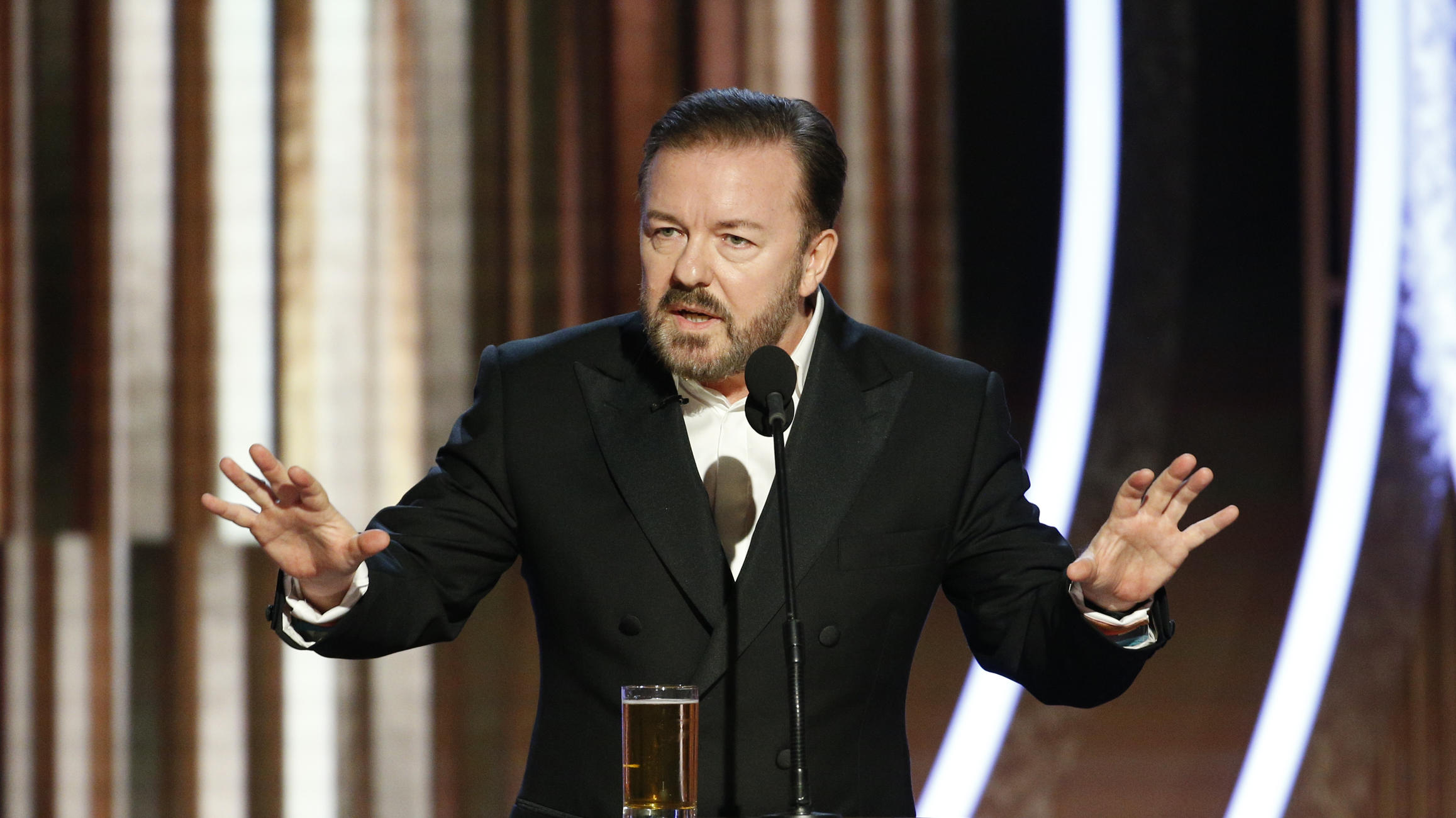 Gervais delivers raunchy, bridge-burning monologue