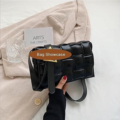 GM LIKKIE Quilted Shoulder Bag for Women, Medium Flap Crossbody Handbag  with Chain Strap, Soft Vegan Leather Clutch Purse (Beige): Handbags