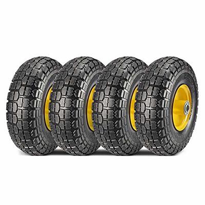 Pack of 2, Tires 4.10/3.50-4, Sawtooth, 4 Ply, Tubeless, Lawn Garden Tires