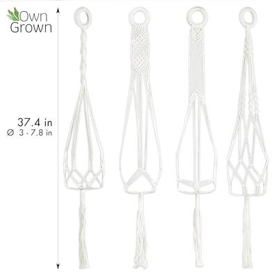 OwnGrown Hanging Basket Set: 4 x 37.5in Long Macrame Plant Hangers – Cotton  Macrame Plant Holder for 3 to 7.8in Hanging Plant Pot – Boho Hanging  Planters for Indoor Plants – Hanging Plant Basket - Yahoo Shopping