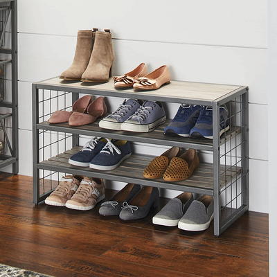 JIUYOTREE 7-Tier Shoe Rack with Dustproof Cover Shoe Storage