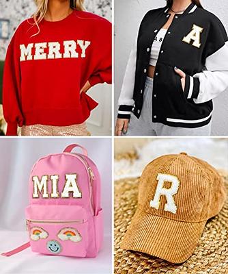 Letter Patches Iron on 3Pcs Chenille Letters for Jackets Varsity Letters  Patches Letterman Glitter Patches Iron on Letter White M