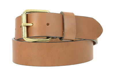 1-1/2 in. US Steer Hide Harness Leather Men's Belt w/ Antq. Nickel