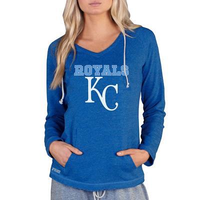 Women's Concepts Sport Royal Kansas City Royals Tri-Blend Mainstream Terry Short Sleeve Sweatshirt Top Size: Small