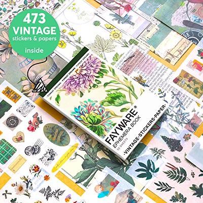 Vintage Pre-cut Washi Sticker & Paper Book for Junk Journal