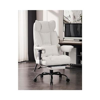 Excebet Big and Tall Office Chair 400lbs Wide Seat, Leather High Back  Executive Office Chair with Foot Rest, Ergonomic Office Chair Lumbar  Support for Lower Back Pain Relief (White) - Yahoo Shopping