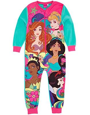 Disney Princess Girl Onesie in Blue Kids All In One Fleece