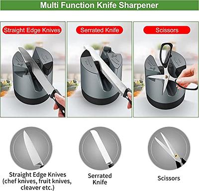 4 in 1 Multi-Function Electric Knife Sharpener (Golden) & Auto-Adjusting  Angle Manual Knife Sharpener(Dark Gray) - Yahoo Shopping