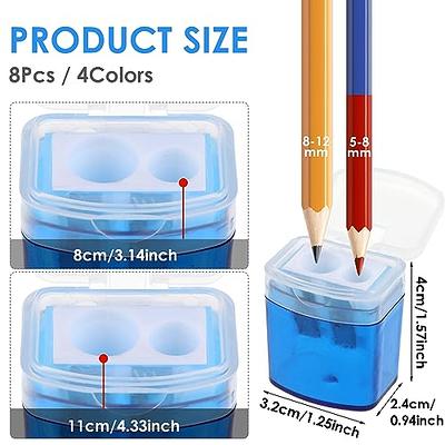 2Pcs Single Hole Pencil Sharpeners, Plastic Manual Pencil Sharpener, Red  Yellow