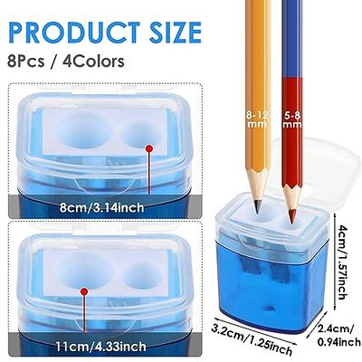 2Pcs Single Hole Pencil Sharpeners, Plastic Manual Pencil