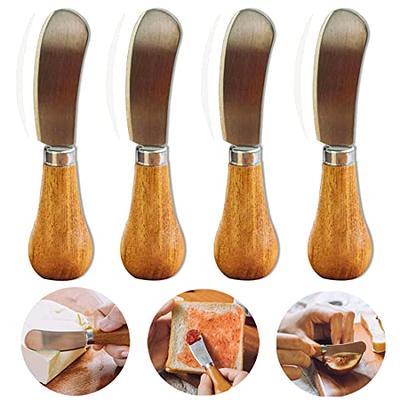 Patelai 12 Pieces Cheese Spreader Cheese Butter Knife Stainless Steel  Butter Spreader Knives with Wooden Handle Sandwich Cream Cheese Cake  Condiment