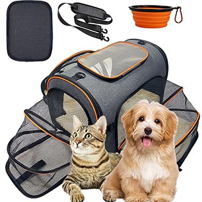 Petsfit Expandable Cat Carrier Dog Carrier,Airline Approved Soft-Sided  Portable Pet Travel Washable Carrier for Kittens,Puppies M:17x11x11 Green