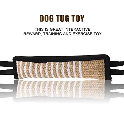 Dog Tug Toy, Dog Bite Jute Pillow Pull Toy With 2 Strong Handles