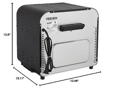 COMFEE' Retro Air Fry Toaster Oven, 7-in-1, 1500W, 19QT Capacity, 6 Slice,  Air Fry, Rotisseries, Warm, Broil, Toast, Bake, Convection Bake, Black,  Perfect for Countertop