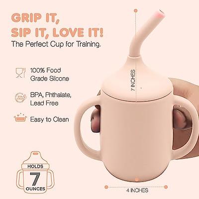 Ginbear 2-in-1 Sip-N-Straw Cup for Baby Girl, Spill Proof Toddler  Transition Sippy Cup with Straw, Silicone Baby Cup with Handles, Tiny  Training Cups 6 Months+ (Baby Pink) - Yahoo Shopping