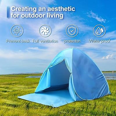 Zeepair Beach Tent Pop Up Shade Canopy Sun Shelter UPF50+ with 2 Stability Poles/Carry Bag/Ground Pegs/Sand Shovel/Windproof Ropes Portable Outdoor