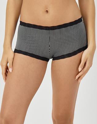 Women's Cotton Hipster Underwear with Lace Waistband - Auden™ Black M