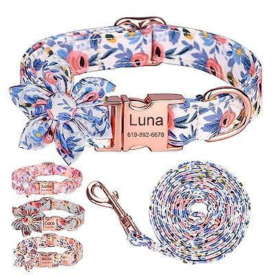 Beirui cute girl Dog collars for Small Medium Large Dogs, Multiple Floral  Patterns Female Pet Dog collars with Flower fo