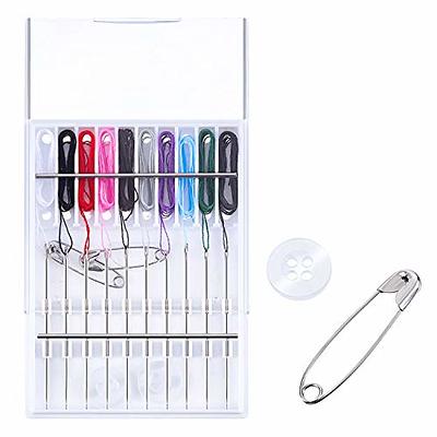 2 Boxes (20 Pieces) Pre Threaded Needle Kit Assorted Color (White Box)