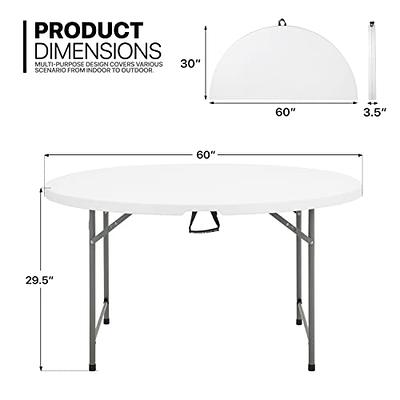 MoNiBloom 8Ft Folding Heavy Duty Table, Indoor Outdoor Portable