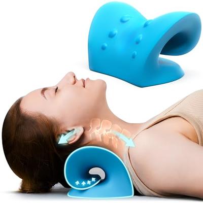 Neck Stretcher for Neck Pain Relief, Neck and Shoulder Relaxer Cervical  Traction Device Pillow for Muscle Relax and TMJ Pain Relief, Cervical Spine  Alignment Chiropractic Pillow (Dark Blue, Large) Dark Blue-large