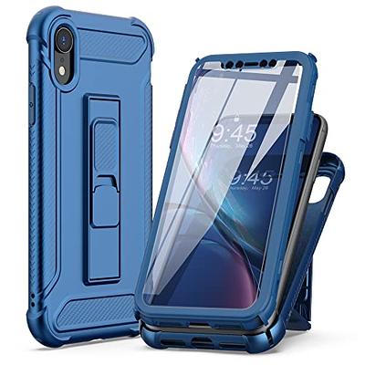 COOLQO Compatible for iPhone XR Case, with [2 x Tempered Glass Screen  Protector] Clear 360 Full Body Coverage Hard PC+Soft Silicone TPU 3in1  [Heavy