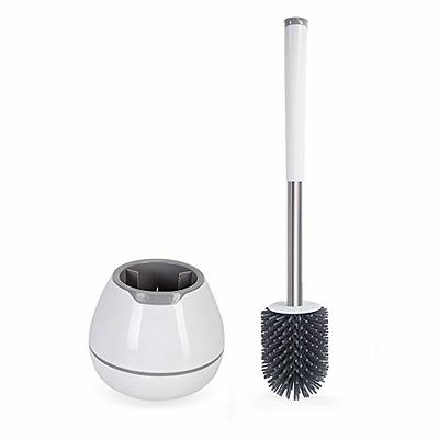 Hibbent Silicone Toilet Brush with Ventilated Drying Holder Floor