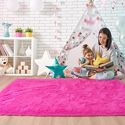 Noahas Fluffy Bedroom Rug Carpet,4x5.3 Feet,Shaggy Fuzzy Rugs for Bedr