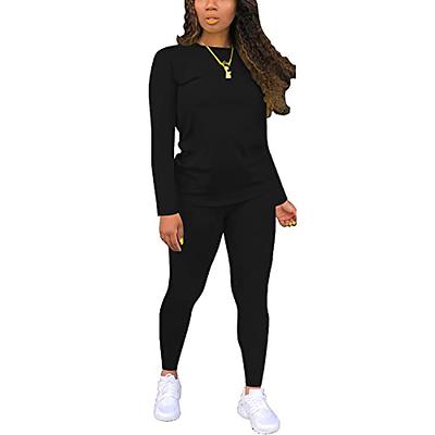 Nimsruc Two Piece Outfits For Women Sweatsuits Sets Casual Jogging Suit  Fashion Tracksuit Matching Athletic Clothing Black XXL - Yahoo Shopping
