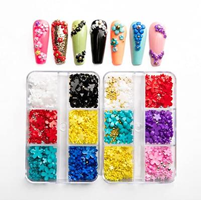 Kys Pretty 3D Nail Art Supplies, 2 boxes 3D Flowers for Nails, 12 Grids 3D  Flower