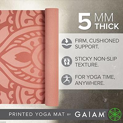 Gaiam Yoga Mat - 5mm Thick Yoga Mat - Non-Slip Exercise Mat For All Types  Of Yoga, Pilates & Floor Workouts - Textured Grip, Cushioned Support