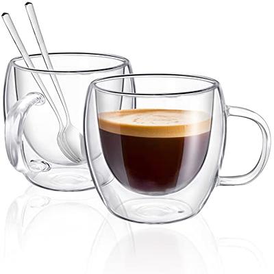 2PCS Double Wall Insulated Glass Coffee Glass Mug Tea Cup With