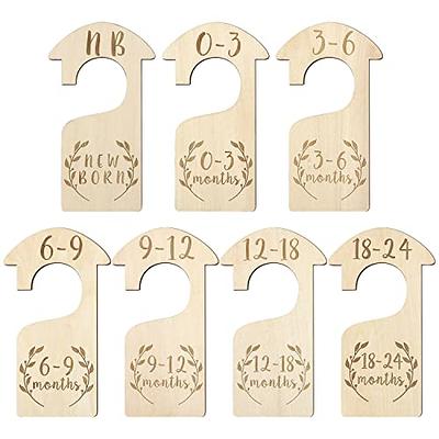  Beautiful Wooden Baby Closet Dividers - Double-Sided Organizer  for Newborn to 24 Months Size Clothes - Adorable Nursery Decor Hanger  Dividers Easily Organize Your Little Baby Girls or Boys Room : Baby