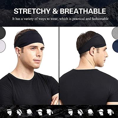 Athletic Mens Headband (4 Pack) - Lightweight Headbands for Men