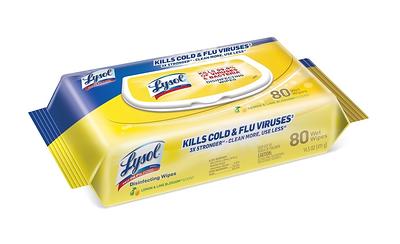 LYSOL 80-Count Lemon Disinfectant Wipes All-Purpose Cleaner